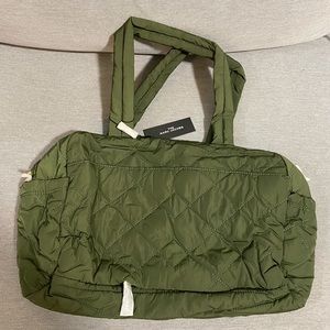 BNWT Dark Green Marc Jacobs Quilted Nylon Medium Weekender Bag